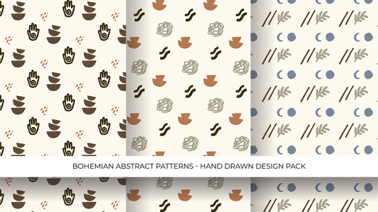 Bohemian Abstract Pattern Hand Drawn Design Pack